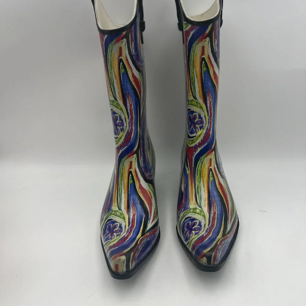 Corkys‎ Nomad Funky Multicolor Abstract Rubber Western Cowboy Rain Boot
